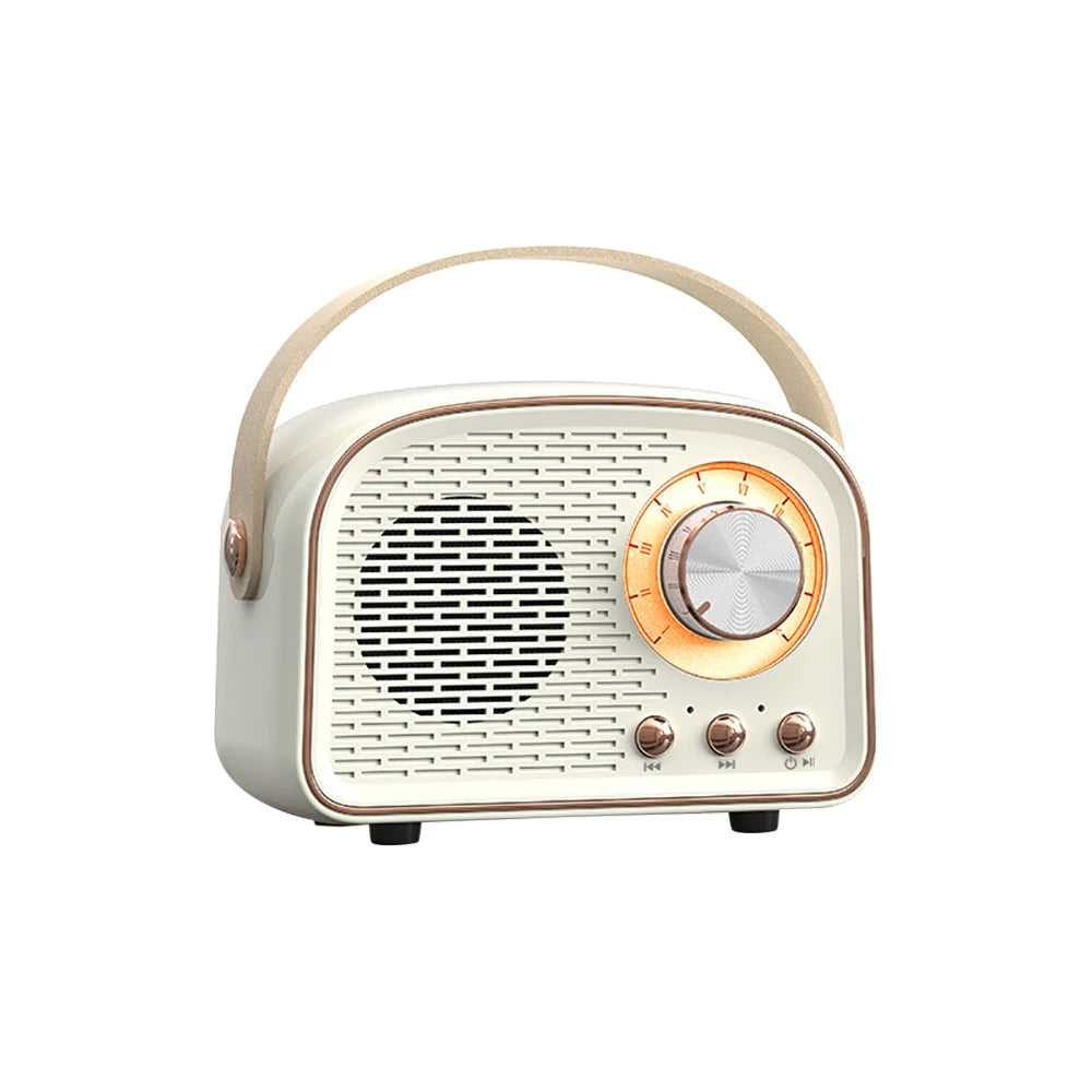 Retro Bluetooth-Compatible Speaker, Cute Mini Speaker with FM Radio, Wireless Speaker with TWS Music Player Hifi Stereo TF USB
