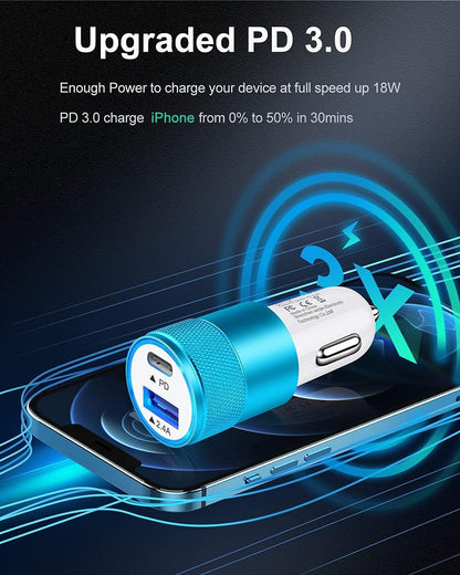 30W PD USB C Car Charger, USB Type C Fast Power Charging Block