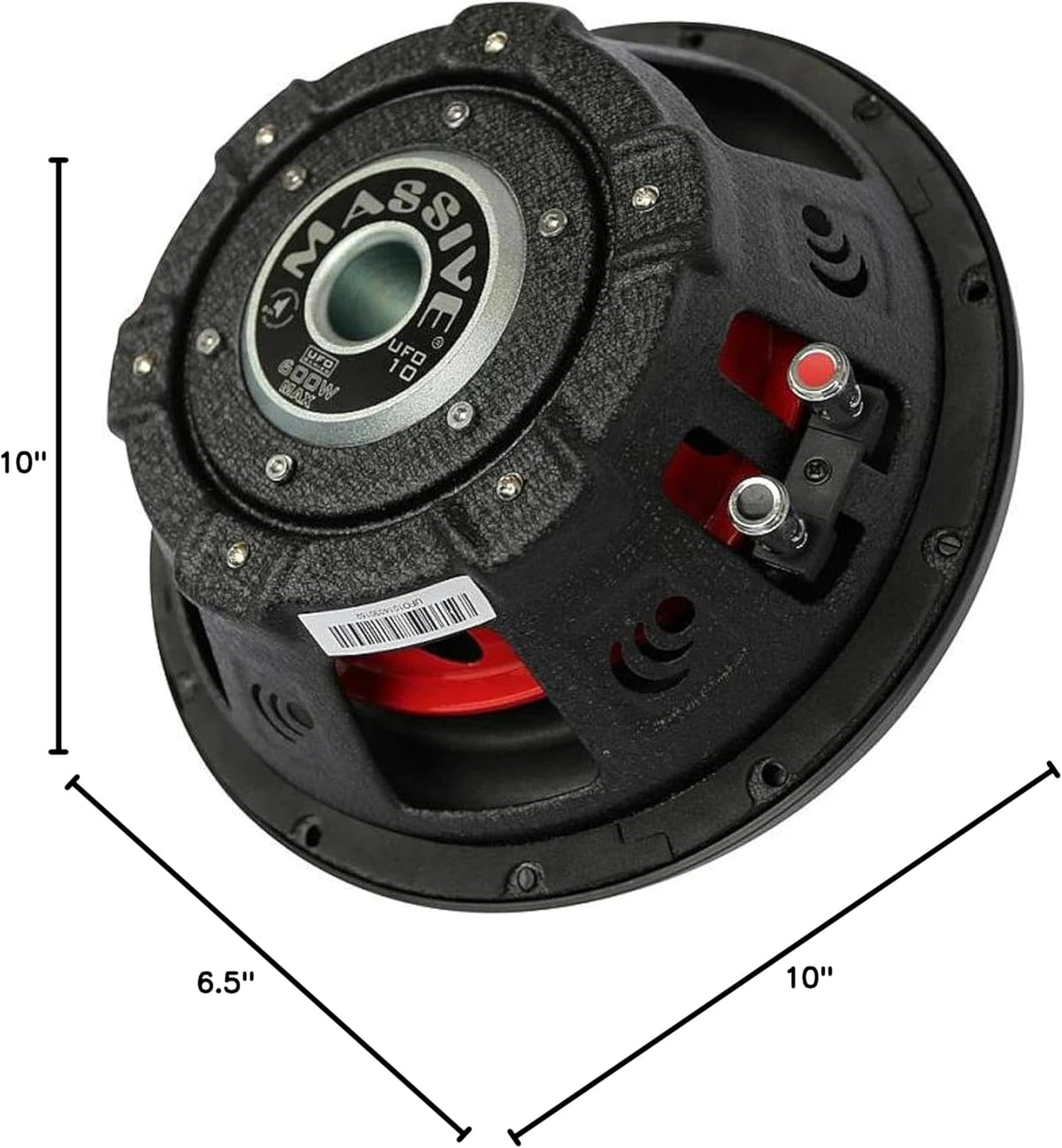 UFO10V2 | 10” Slim Subwoofer | 600W Max, 300W RMS, Dual 4 Ohm, Shallow Mount Design, Powerful Low-Profile Woofer for Tight Spaces & Deep Bass Car Audio Systems