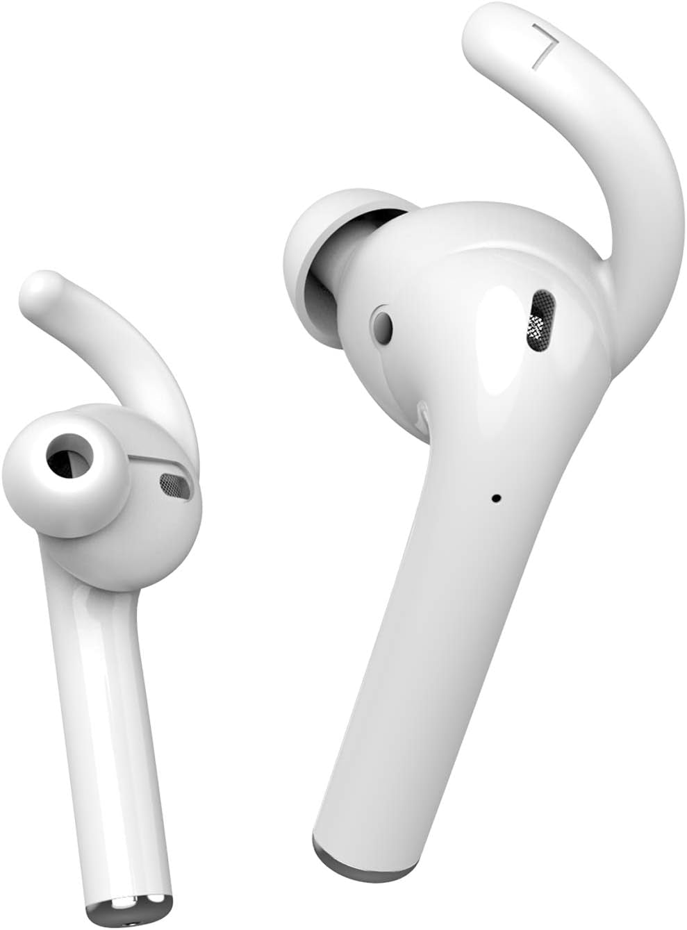 Anti-Slip Earhooks Soft Silicone Skin Compatible with Apple Airpods 2 & 1 Lightweight Sound Quality Enhancement for Headphones Outdoor Activities In-Ear Earhook 2 Pairs White