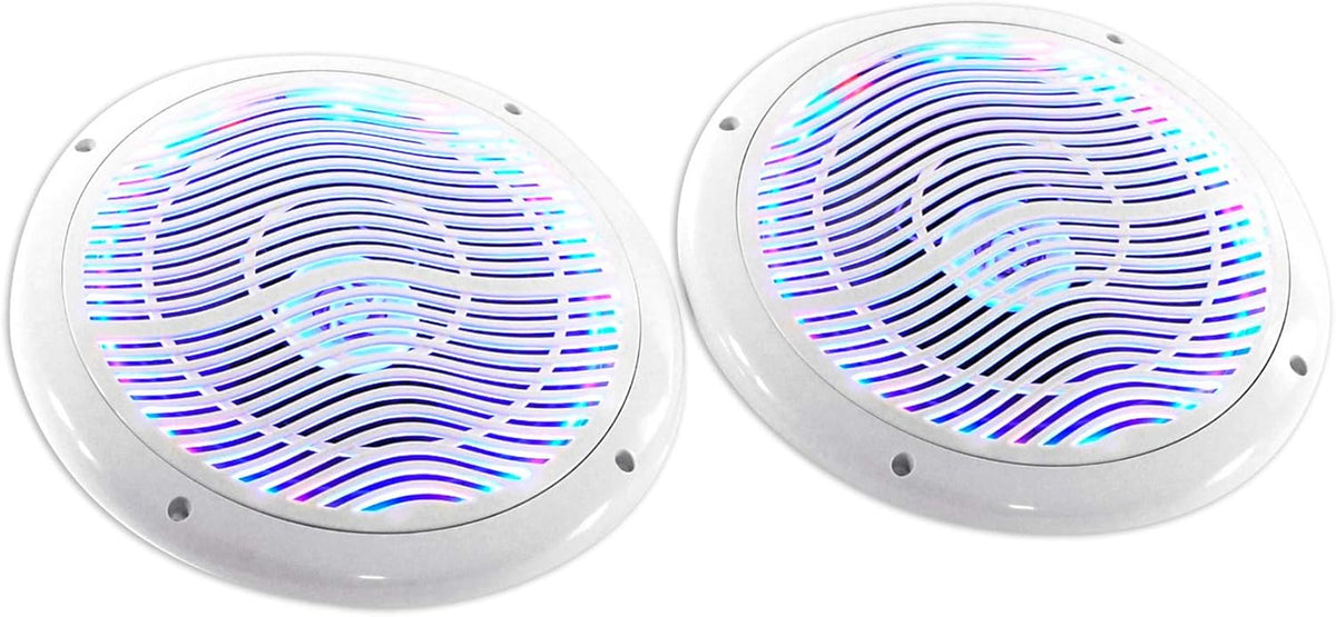 RMC80LW Pair 8" 2-Way White Marine Speakers, CEA Compliant, 4 Ohm