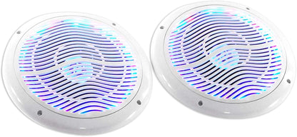 RMC80LW Pair 8" 2-Way White Marine Speakers, CEA Compliant, 4 Ohm