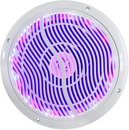 RMC80LW Pair 8" 2-Way White Marine Speakers, CEA Compliant, 4 Ohm