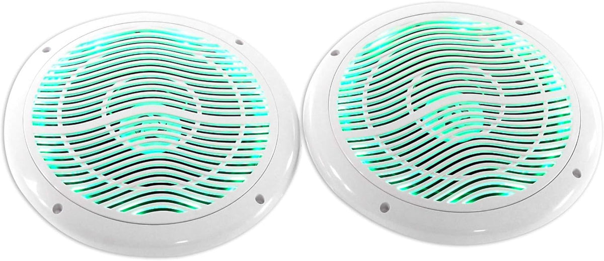 RMC80LW Pair 8" 2-Way White Marine Speakers, CEA Compliant, 4 Ohm