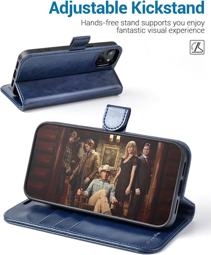for Iphone 13 Wallet Case, Card Holder, Blue