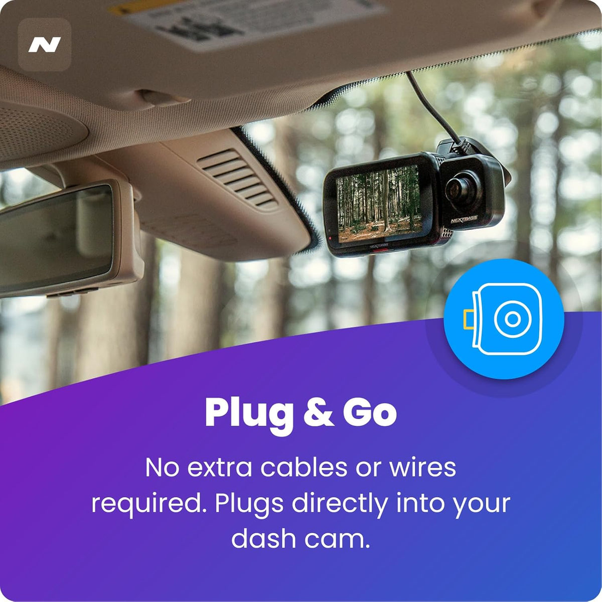 Dash Cam Add-On Rear View Exterior Camera Compatible 322GW 422GW 522GW 622Gw-Black
