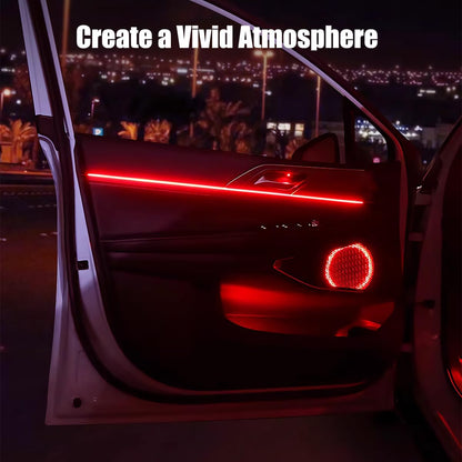 EL Wire Interior Car LED Lights, 16.5FT USB Ambient Lighting Strip, Red