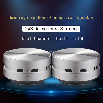 Mini Hummingbird Bone Conduction Speaker Bluetooth-Compatible TWS Wireless Stereo Dual Sound Audio Box Speakers with FM Radio