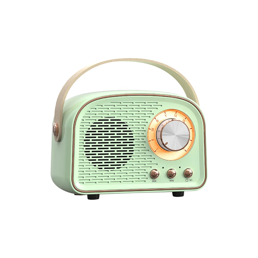 Retro Bluetooth-Compatible Speaker, Cute Mini Speaker with FM Radio, Wireless Speaker with TWS Music Player Hifi Stereo TF USB