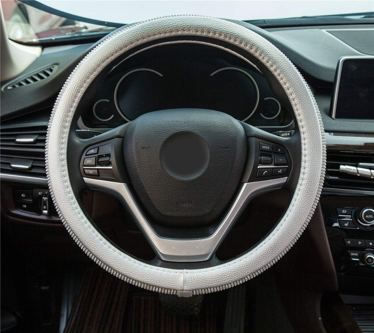 New Diamond Leather Steering Wheel Cover with Bling Crystal Rhinestones