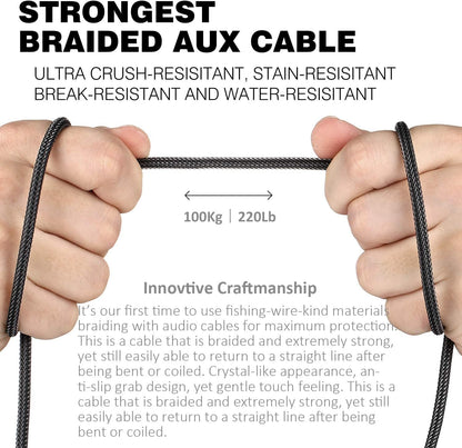 3.5Mm AUX Cable, Male to Male Audio Cord with Nylon-Braided - 4 Ft