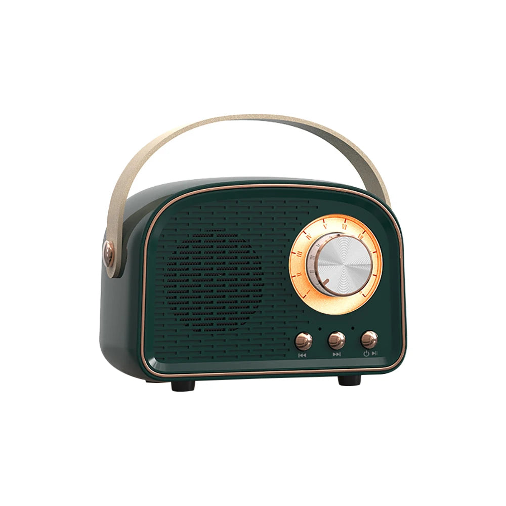 Retro Bluetooth-Compatible Speaker, Cute Mini Speaker with FM Radio, Wireless Speaker with TWS Music Player Hifi Stereo TF USB