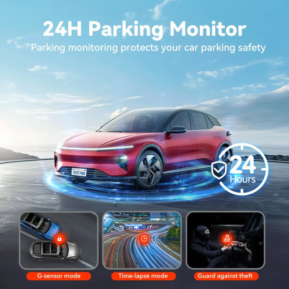 Dash Cam Front and Rear, Dash Cam 4K with Wifi & GPS, 4K/2.5K Front+1080P Rear Dashcam, Dash Camera with Night Vision, 3.18'' LCD Screen, Loop Recording, Black