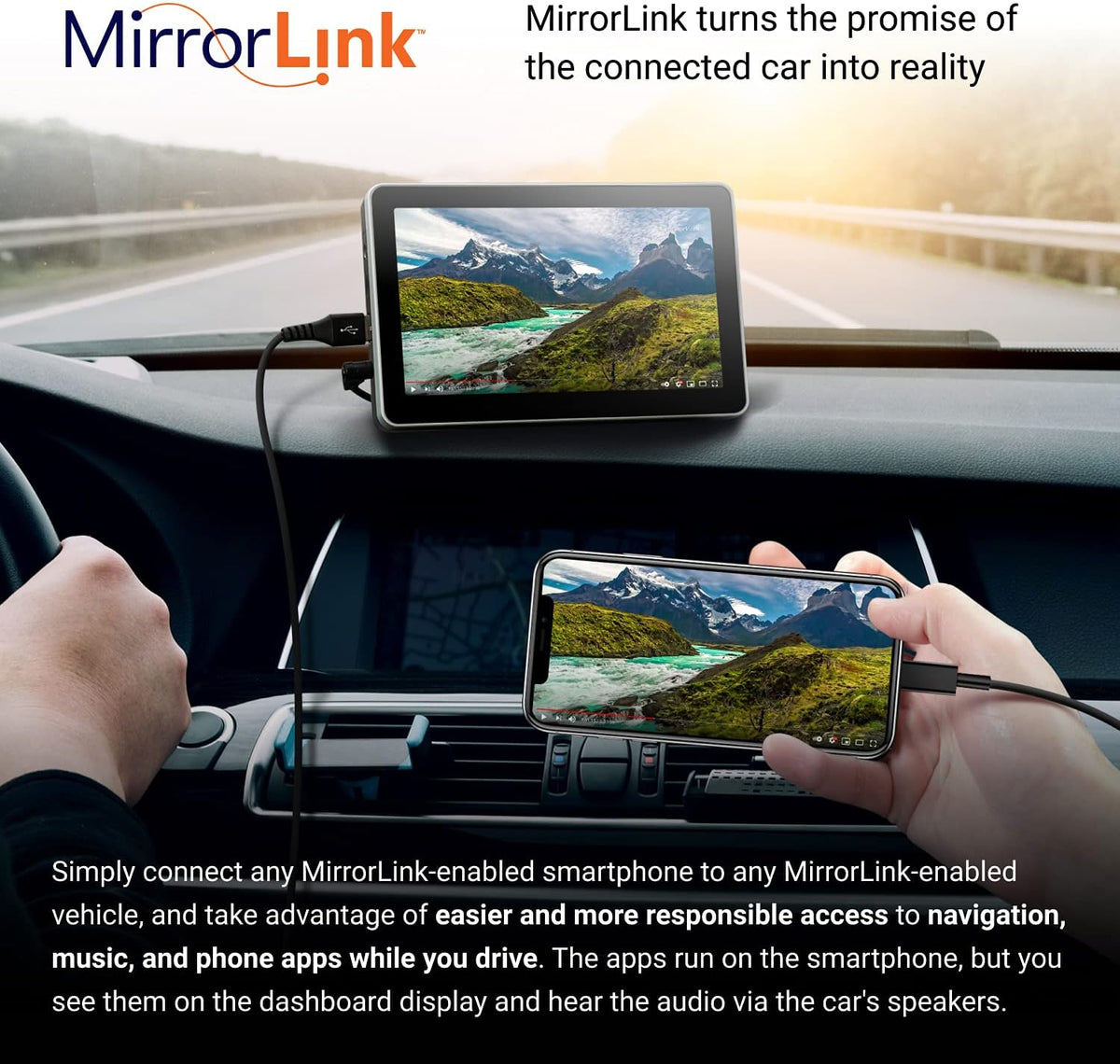 INTELLIDASH with Apple Carplay and Android Auto, 7'' IPS Touchscreen Multimedia Player with Bluetooth, Mirror Link, Siriusxm, Google, Siri Assistant Dash or Windshield Mounted