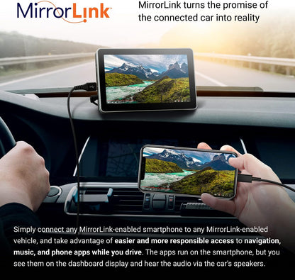 INTELLIDASH with Apple Carplay and Android Auto, 7'' IPS Touchscreen Multimedia Player with Bluetooth, Mirror Link, Siriusxm, Google, Siri Assistant Dash or Windshield Mounted
