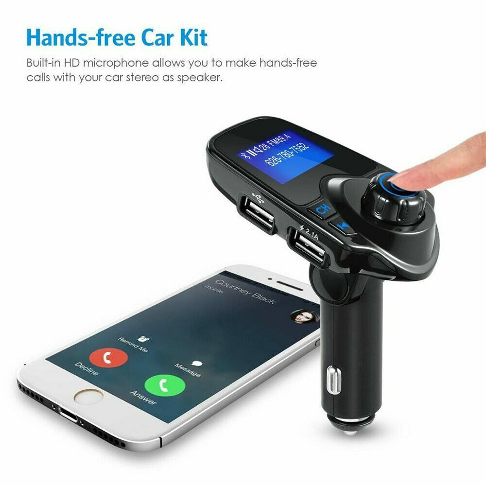 Bluetooth Car Kit MP3 Player FM Transmitter Wireless Radio Adapter USB Charger