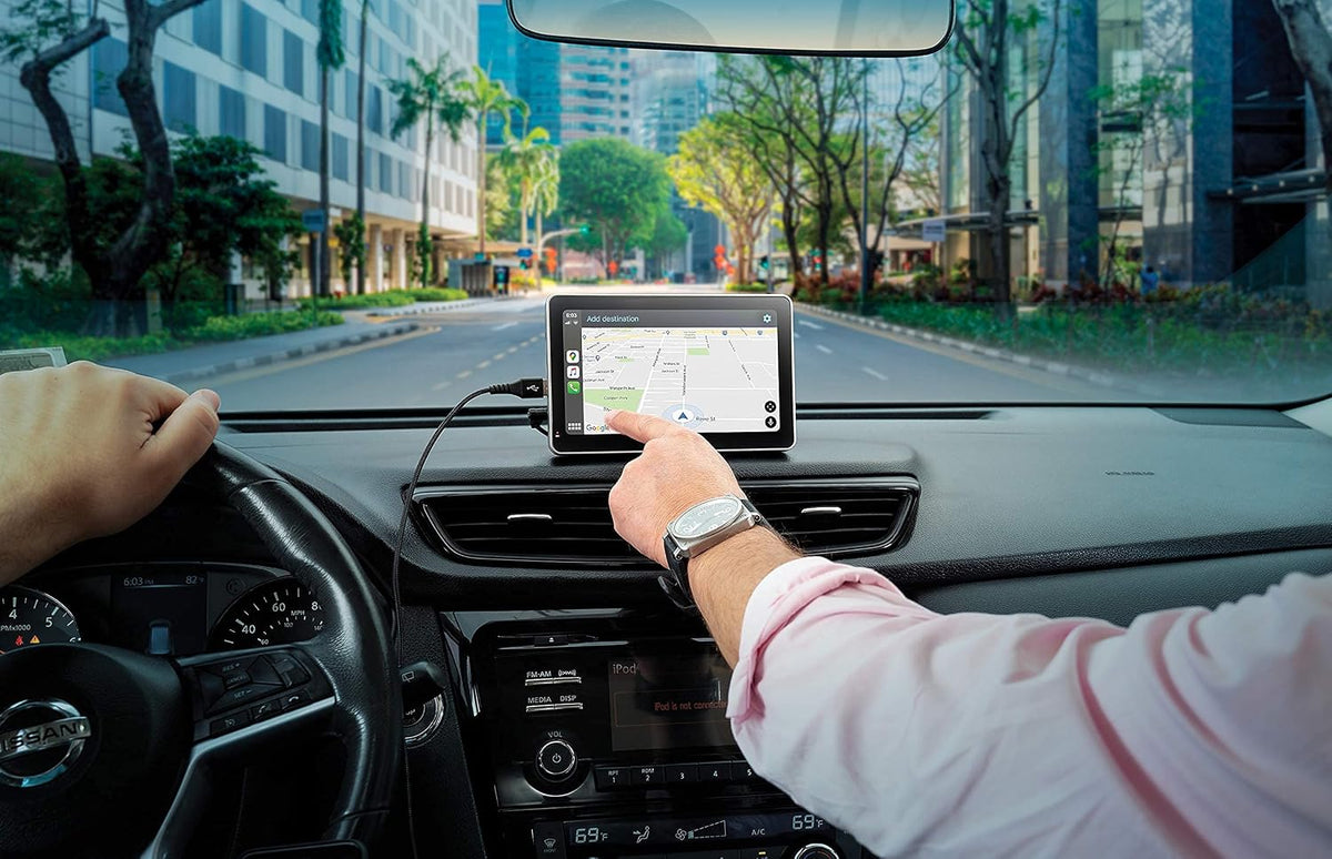 INTELLIDASH with Apple Carplay and Android Auto, 7'' IPS Touchscreen Multimedia Player with Bluetooth, Mirror Link, Siriusxm, Google, Siri Assistant Dash or Windshield Mounted