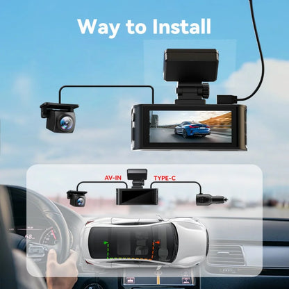 Dash Cam Front and Rear, Dash Cam 4K with Wifi & GPS, 4K/2.5K Front+1080P Rear Dashcam, Dash Camera with Night Vision, 3.18'' LCD Screen, Loop Recording, Black