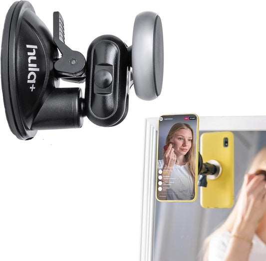 Magnet Phone Holder Reusable Stand, Portable Mount for Shower Mirror Kitchen Window & Bathroom Compatible with All Phones, Ideal for Content, Tiktok, Instagram, Movies & Music