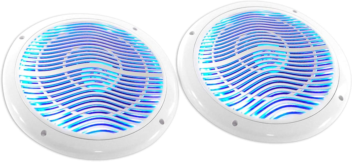 RMC80LW Pair 8" 2-Way White Marine Speakers, CEA Compliant, 4 Ohm
