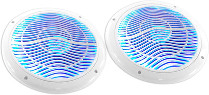 RMC80LW Pair 8" 2-Way White Marine Speakers, CEA Compliant, 4 Ohm