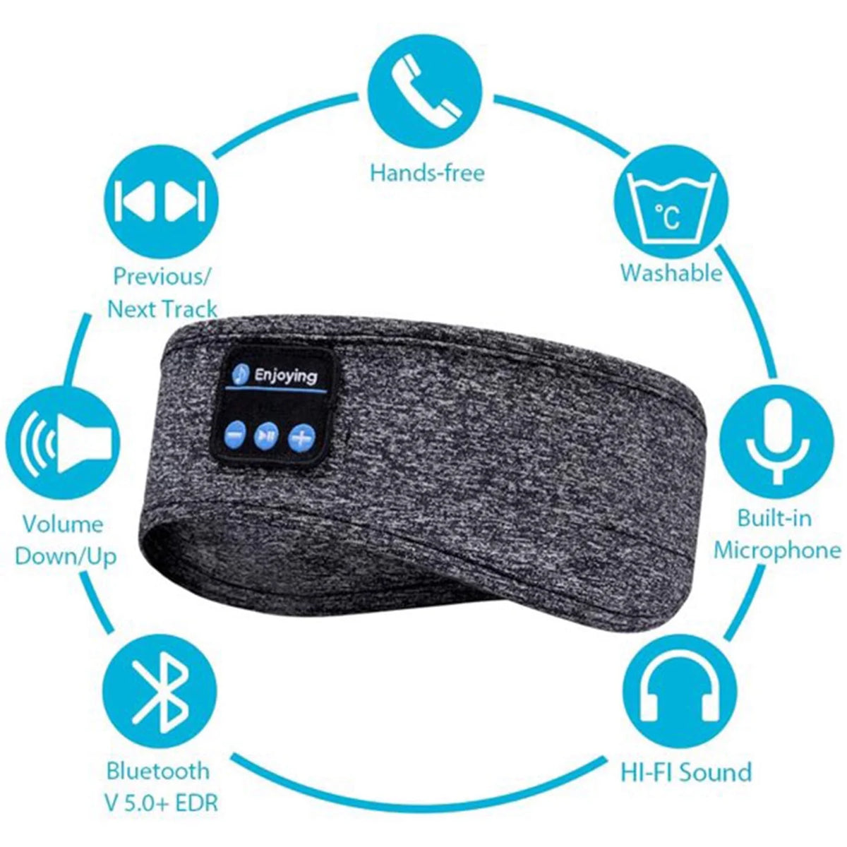JXR True Wireless Bluetooth 5.2 On-Ear Headphone, Gray