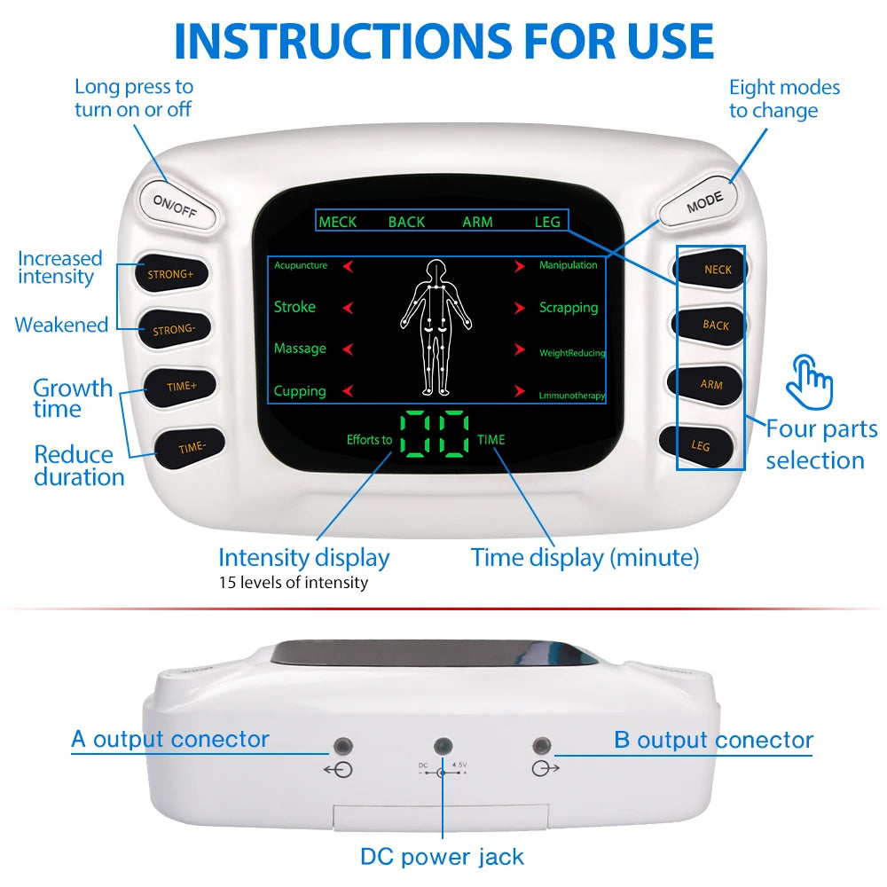 Electrostimulator Physiotherapy TENS Machines Eletric Compex Muscle Stimulator EMS Pulse Acupuncture Best Massager for Body Pad
