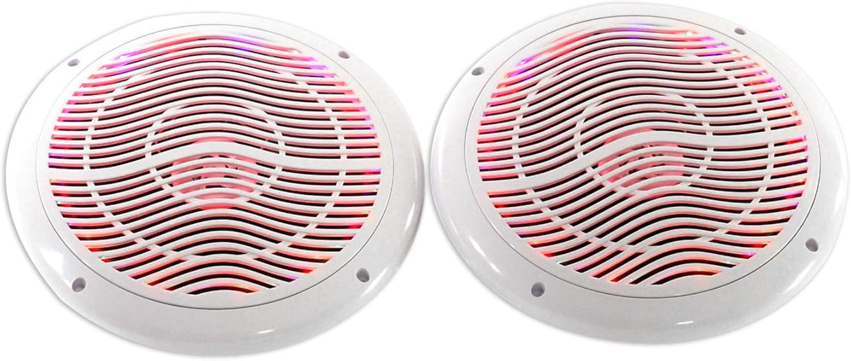 RMC80LW Pair 8" 2-Way White Marine Speakers, CEA Compliant, 4 Ohm