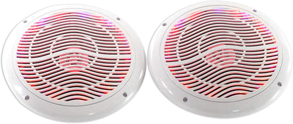 RMC80LW Pair 8" 2-Way White Marine Speakers, CEA Compliant, 4 Ohm